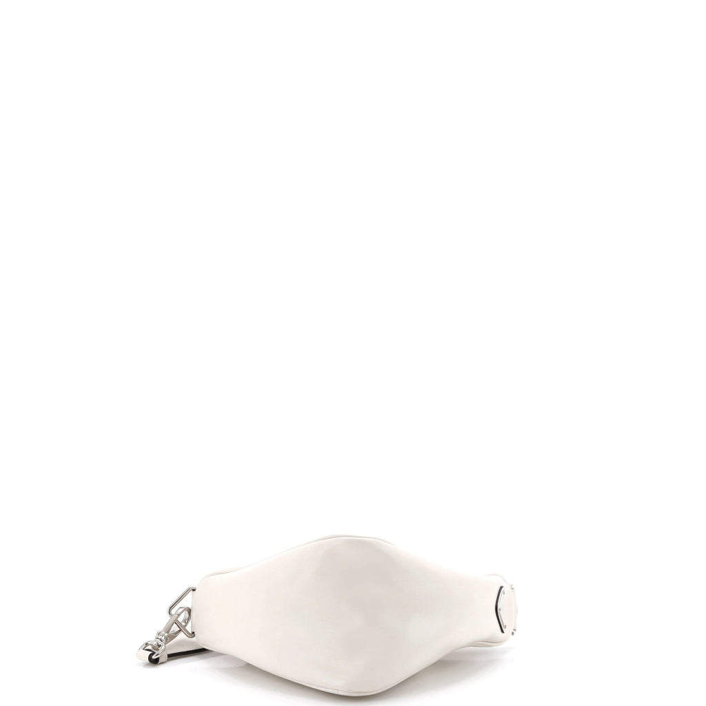 Triangle Logo Zip Crossbody Bag Embossed Leather Mini