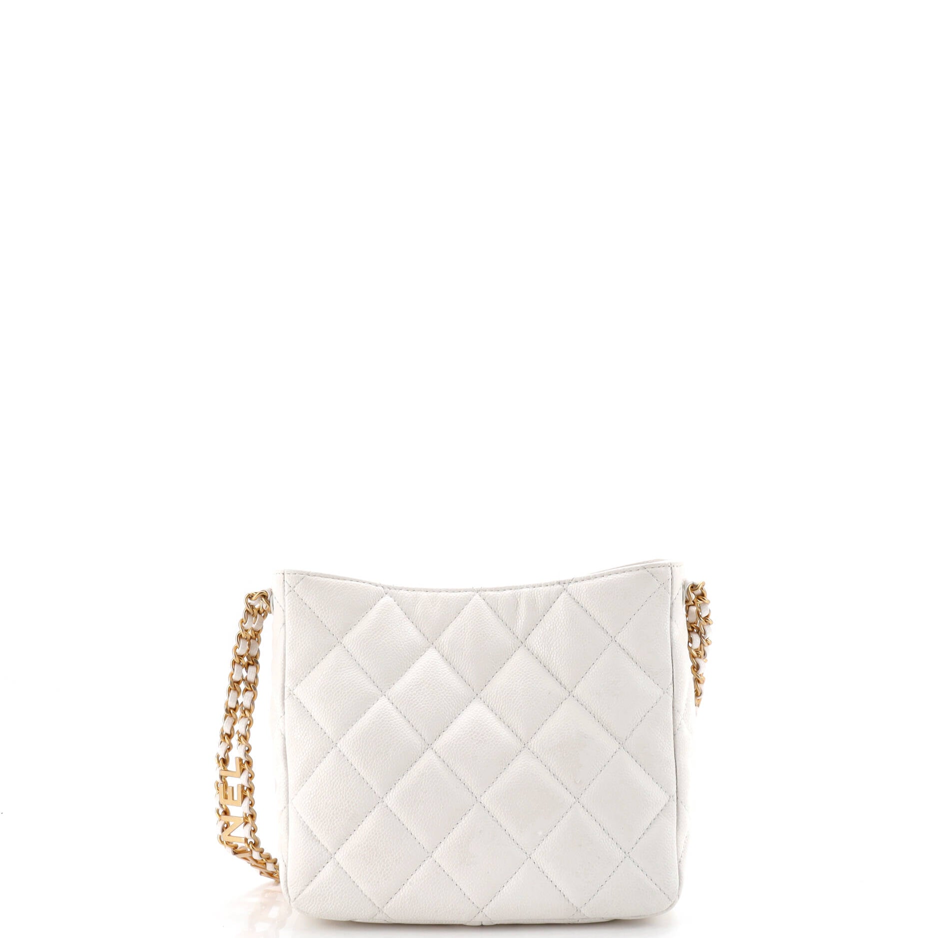 Pick Me Up Logo Chain Hobo Quilted Caviar Small