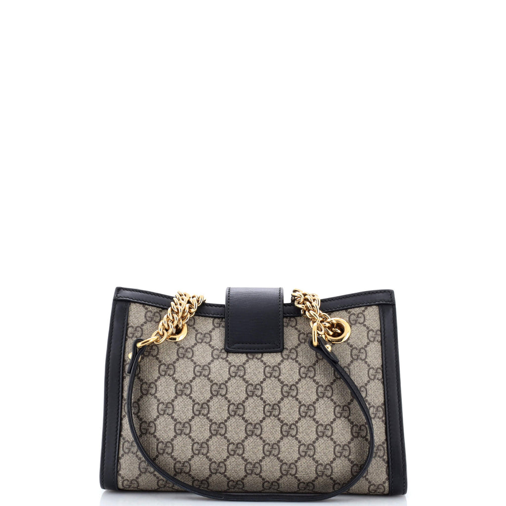 Padlock Chain Tote GG Coated Canvas with Leather Small