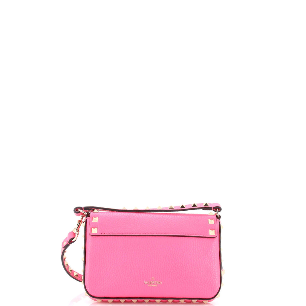 Rockstud Top Handle Crossbody Pouch Leather Mini