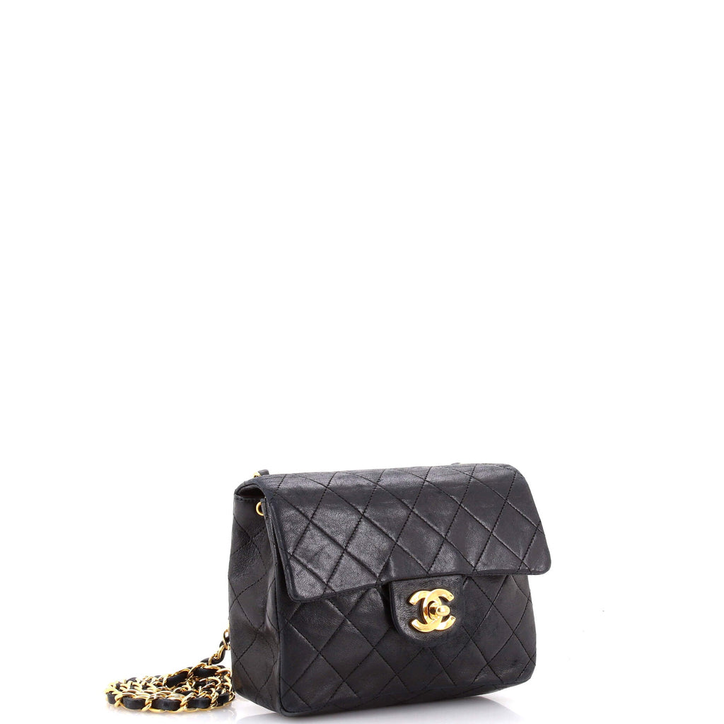 Vintage Square Classic Single Flap Bag Quilted Lambskin Mini