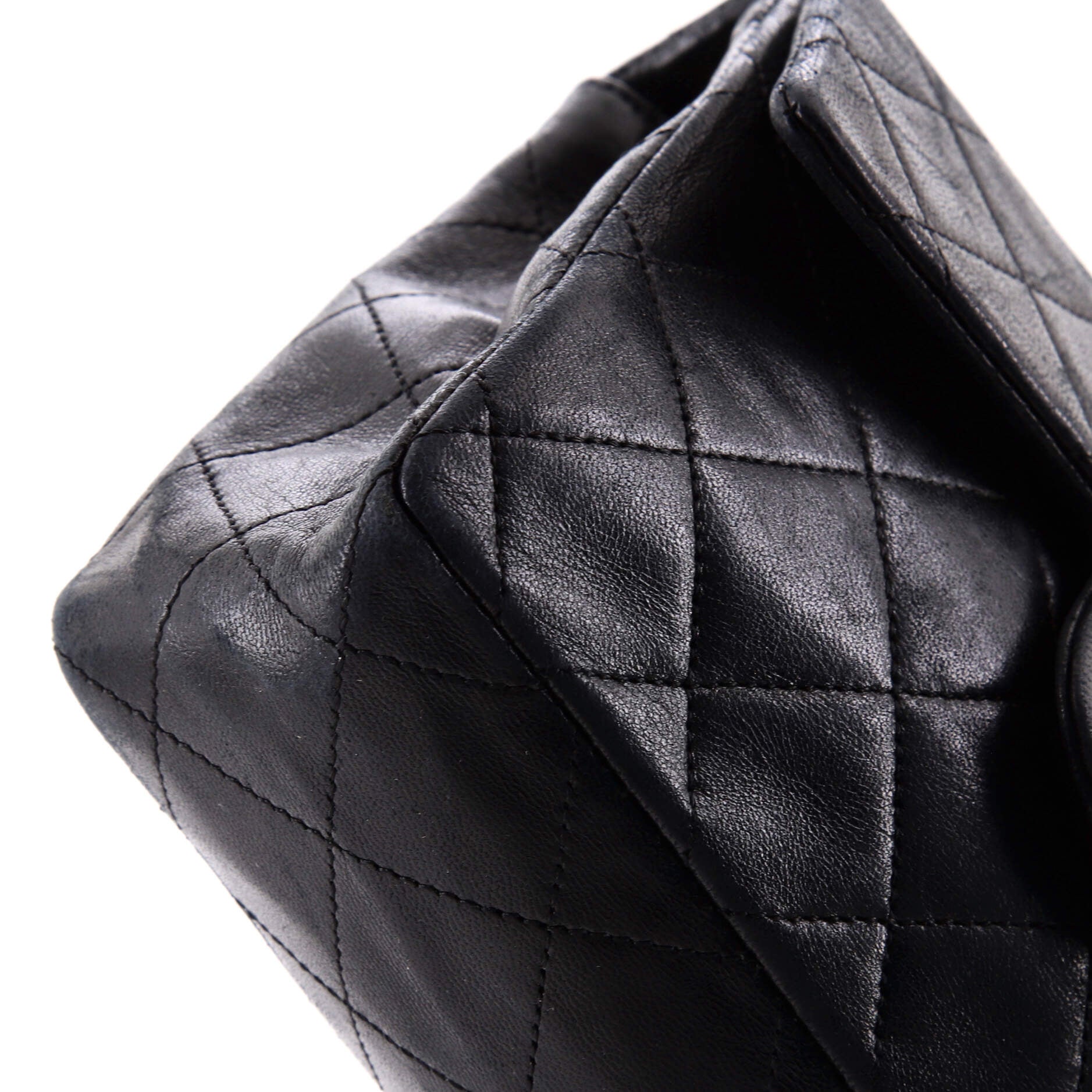 Vintage Square Classic Single Flap Bag Quilted Lambskin Mini