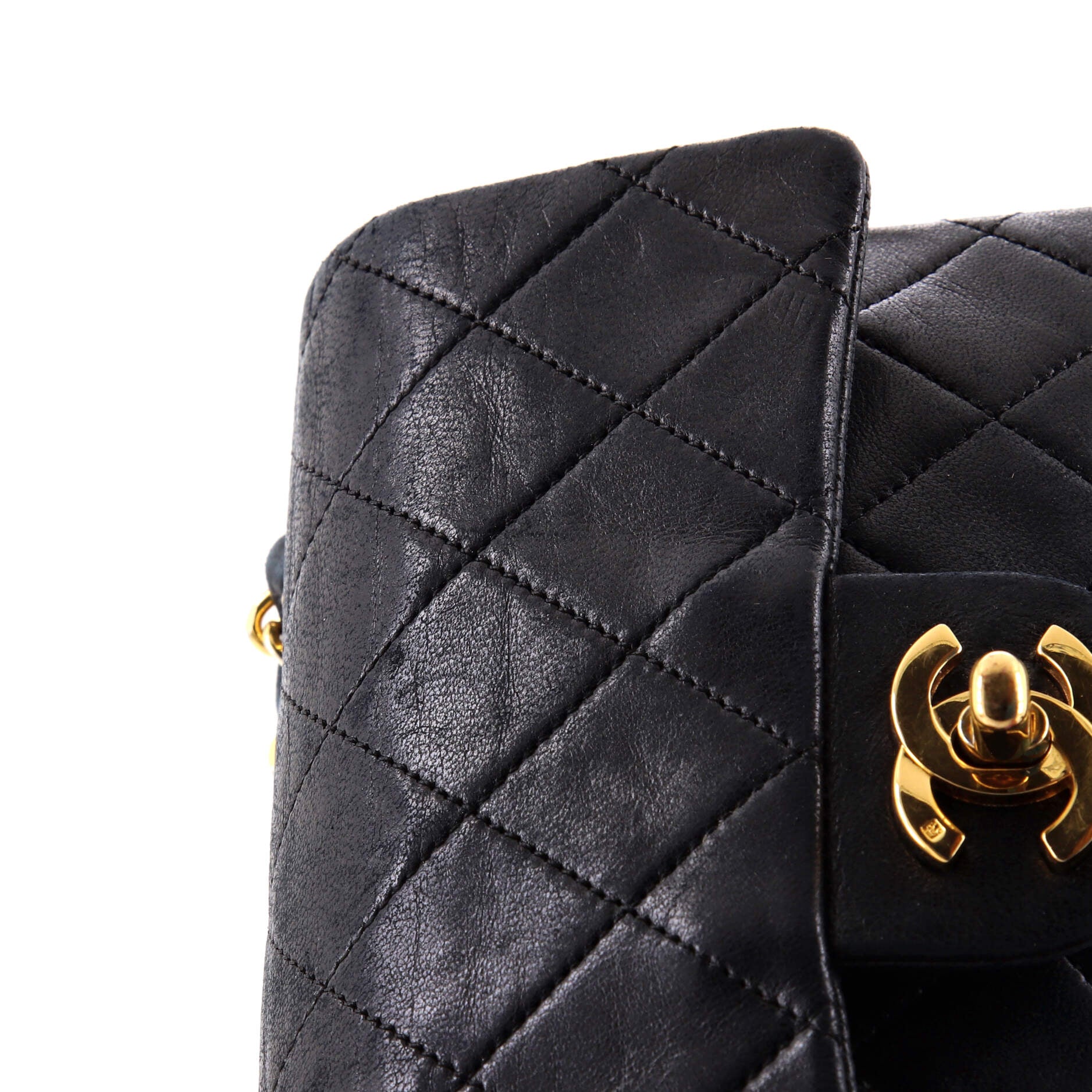 Vintage Square Classic Single Flap Bag Quilted Lambskin Mini