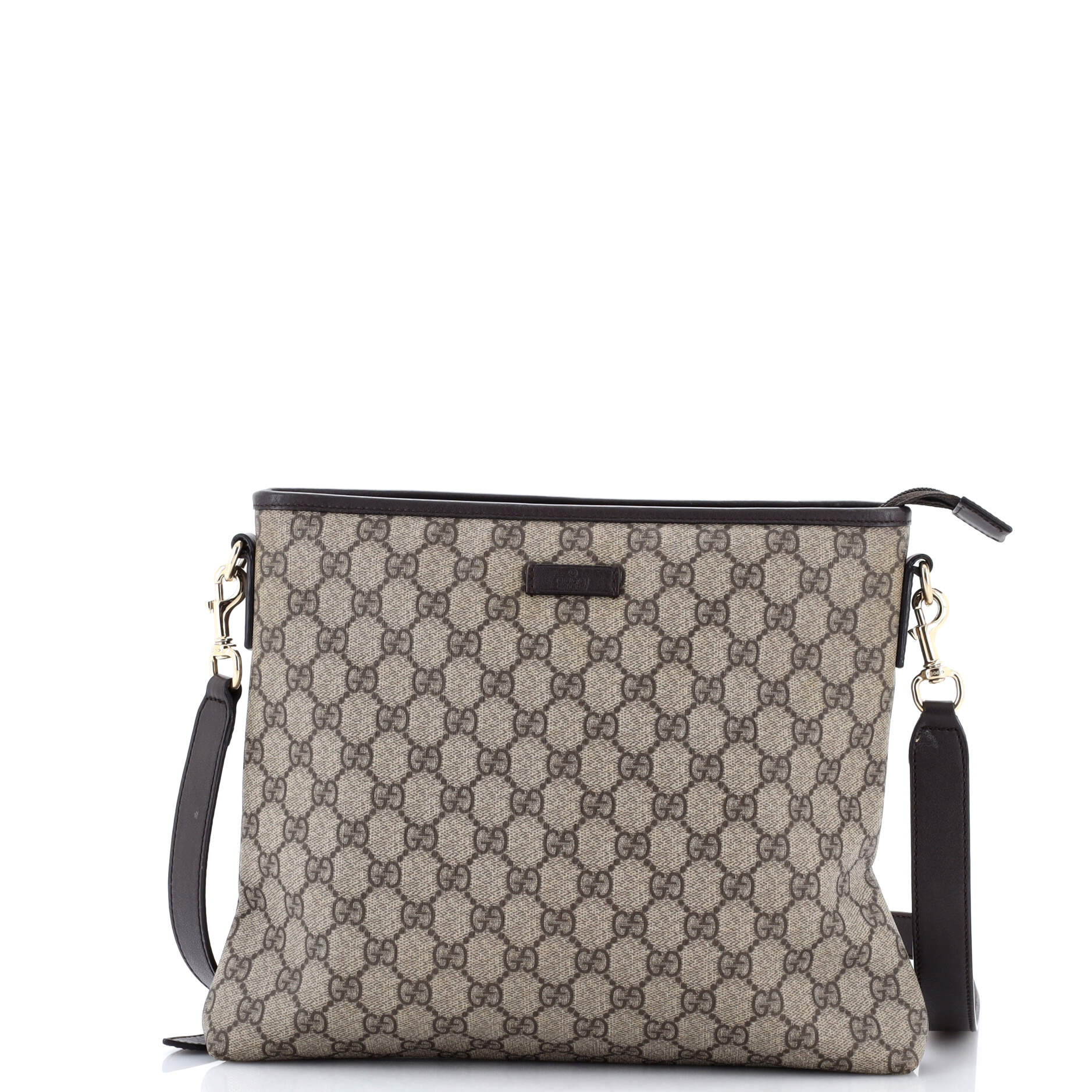 Zip Top Messenger Bag GG Coated Canvas Medium
