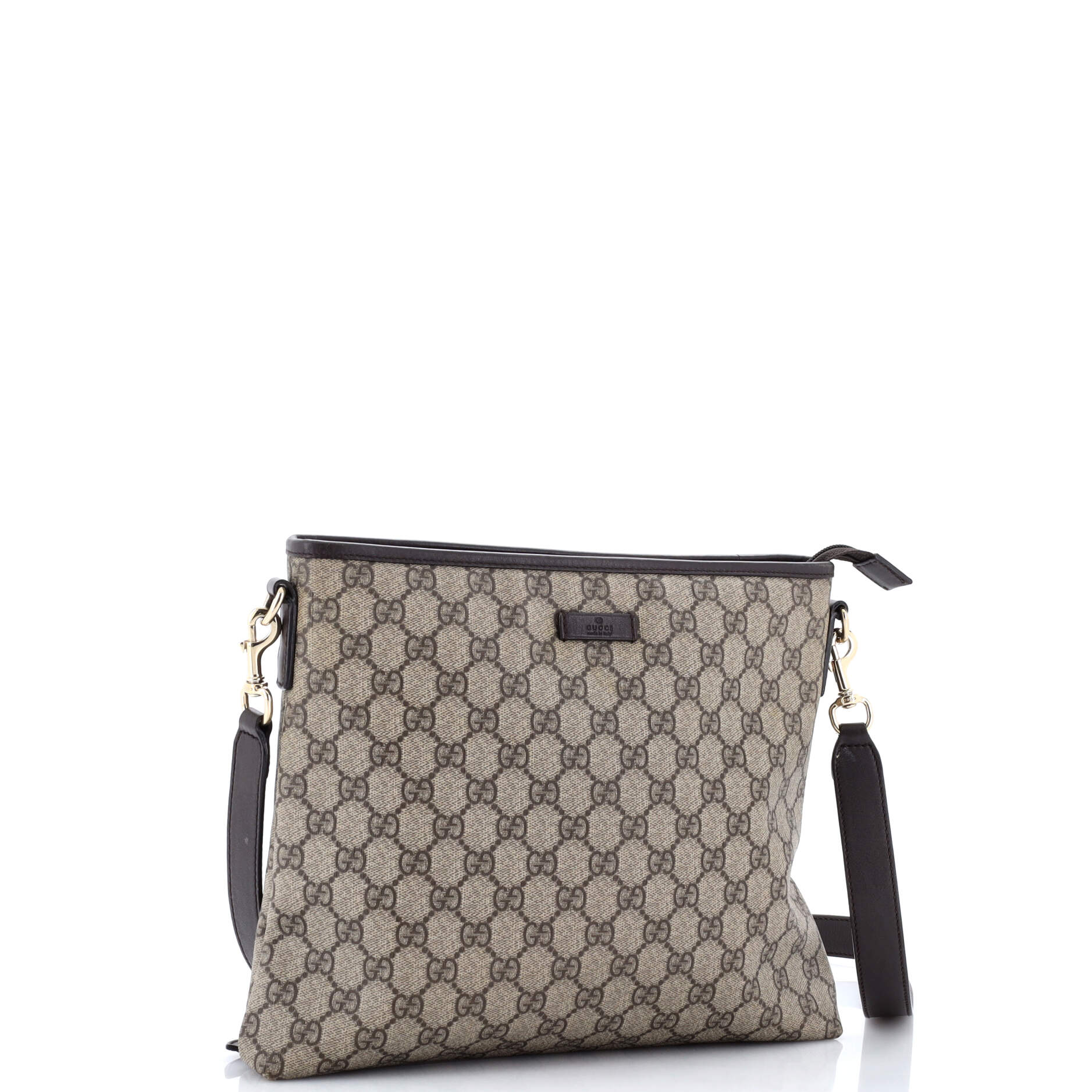 Zip Top Messenger Bag GG Coated Canvas Medium