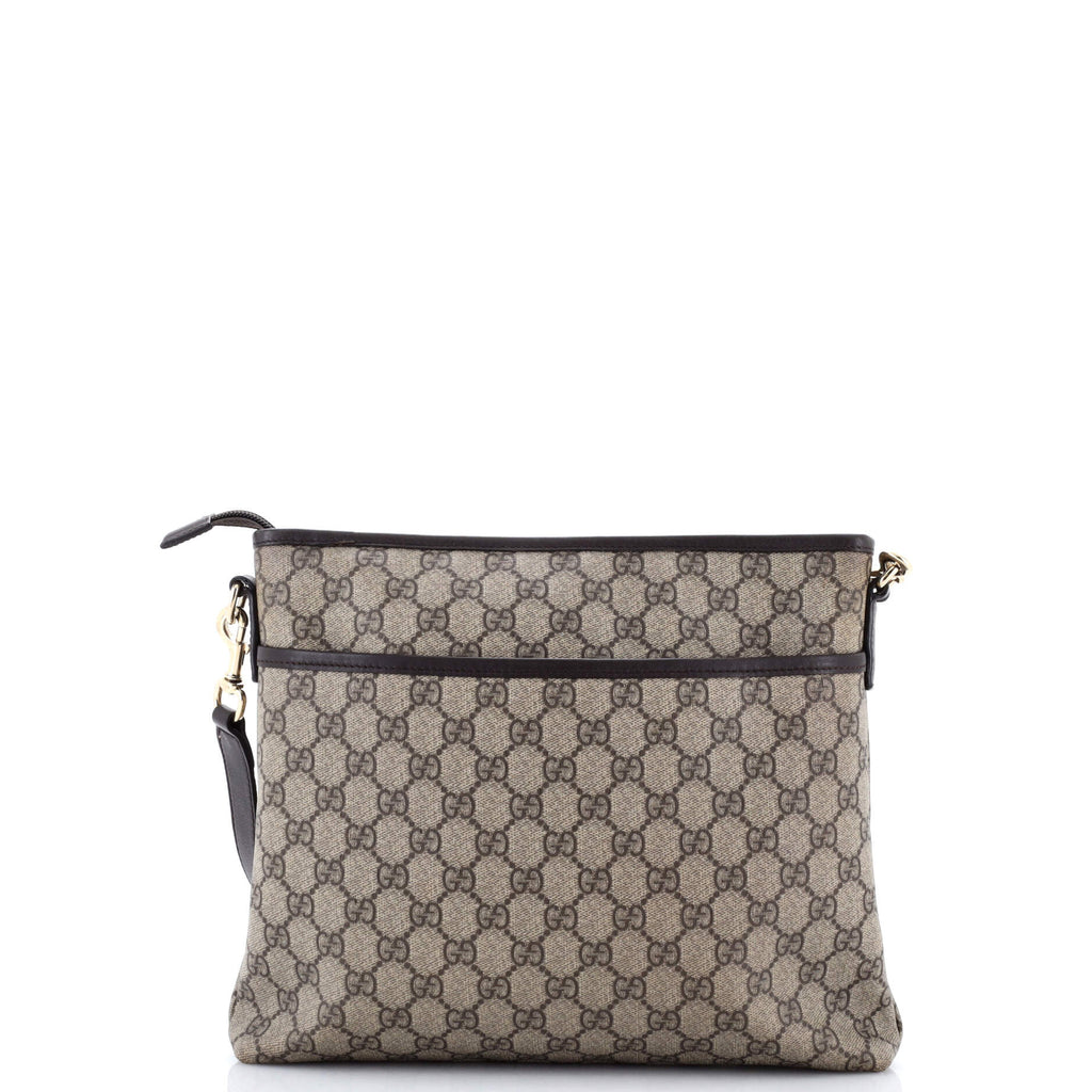 Zip Top Messenger Bag GG Coated Canvas Medium