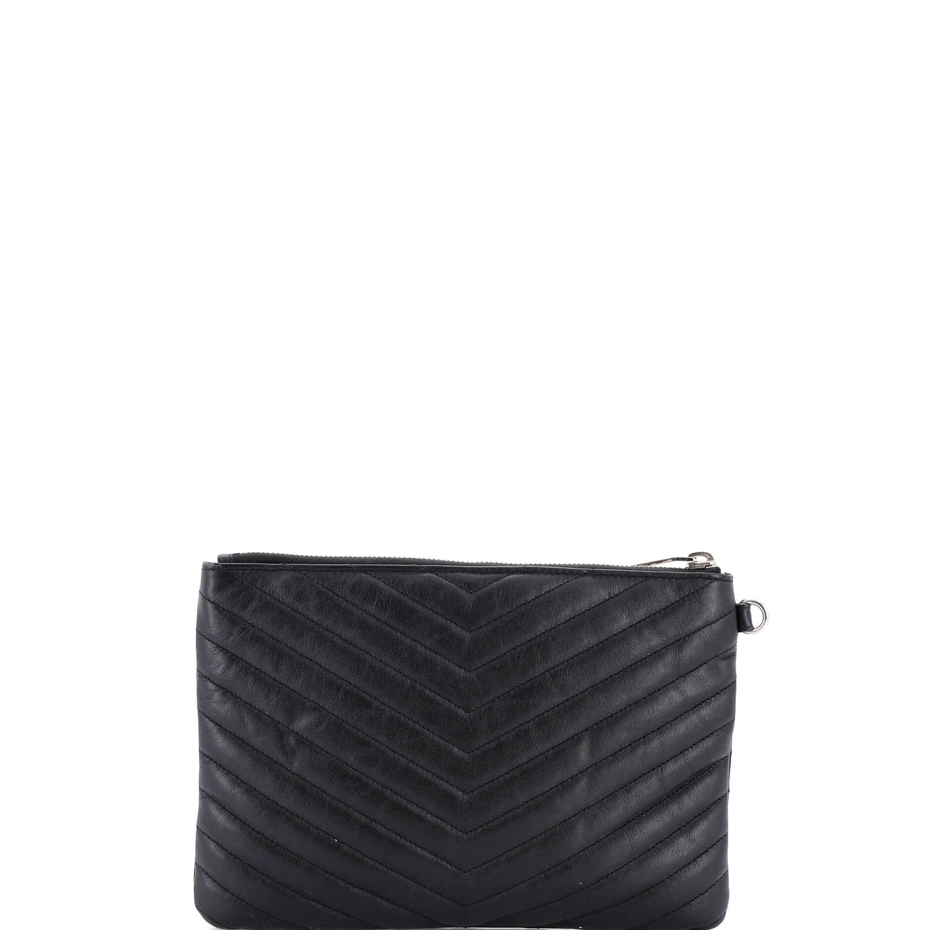 Classic Monogram Wristlet Pouch Matelasse Chevron Leather Small