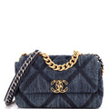 19 Flap Bag Quilted Denim Medium