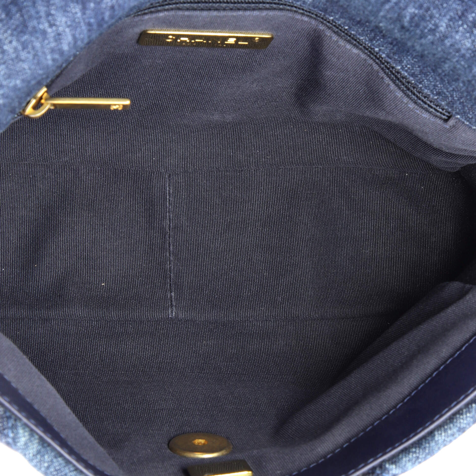19 Flap Bag Quilted Denim Medium
