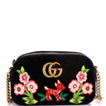 GG Marmont Camera Bag Embroidered Matelasse Velvet Small