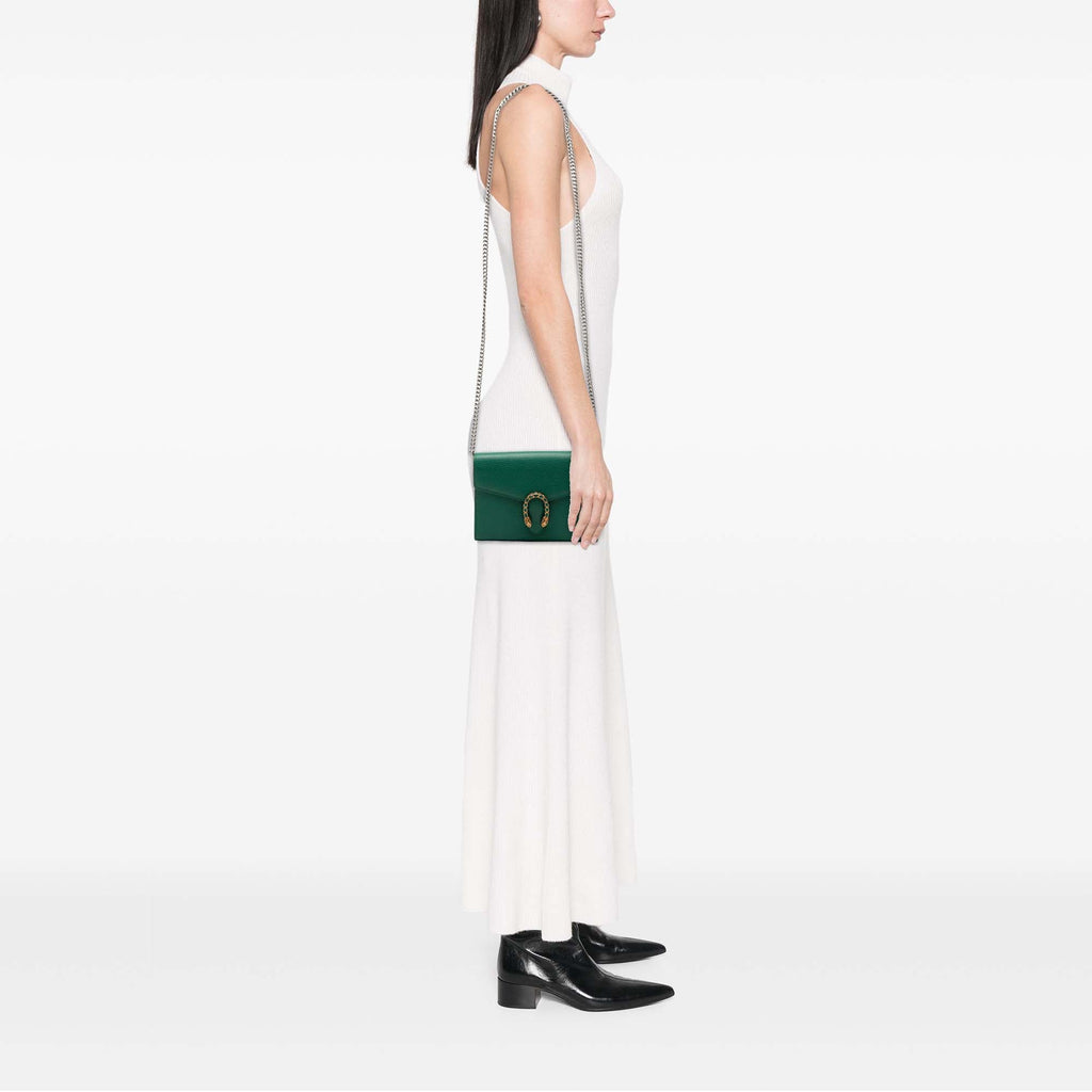 Dionysus Chain Wallet Leather with Embellished Detail Small