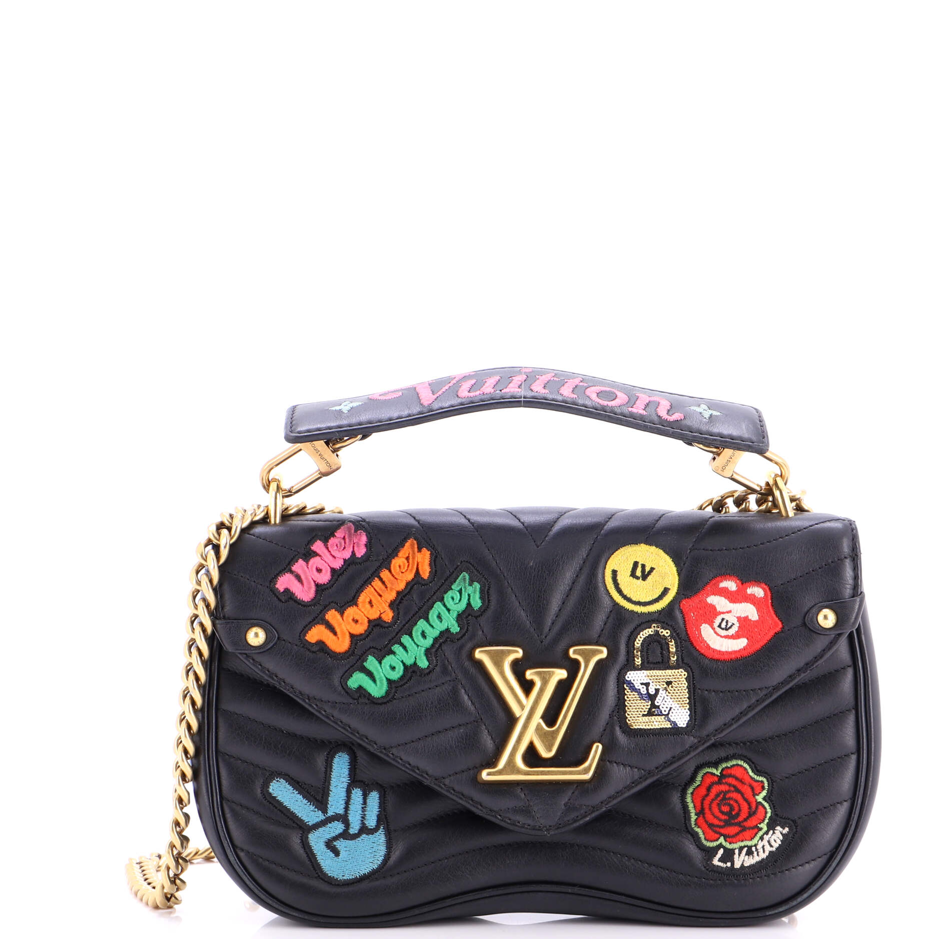 New Wave Chain Bag Limited Edition Patches Quilted Leather MM