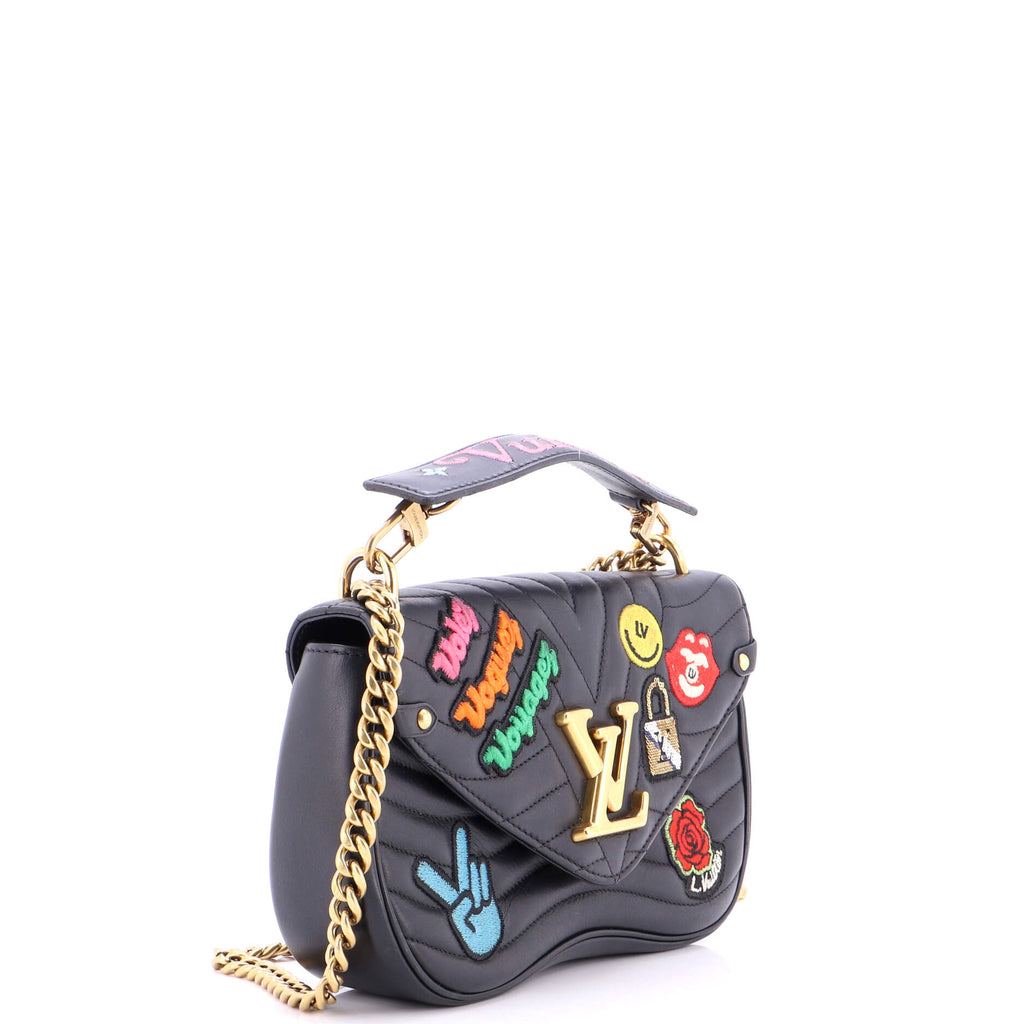New Wave Chain Bag Limited Edition Patches Quilted Leather MM