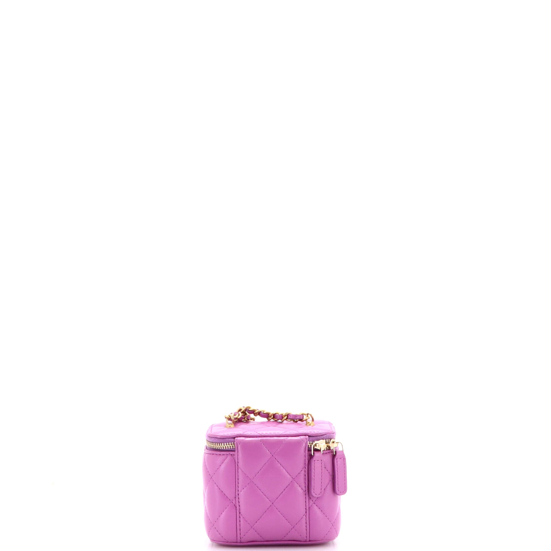 Pearl Crush Vanity Case with Chain Quilted Lambskin Mini
