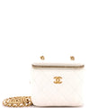 Pearl Crush Vanity Case with Chain Quilted Lambskin Mini