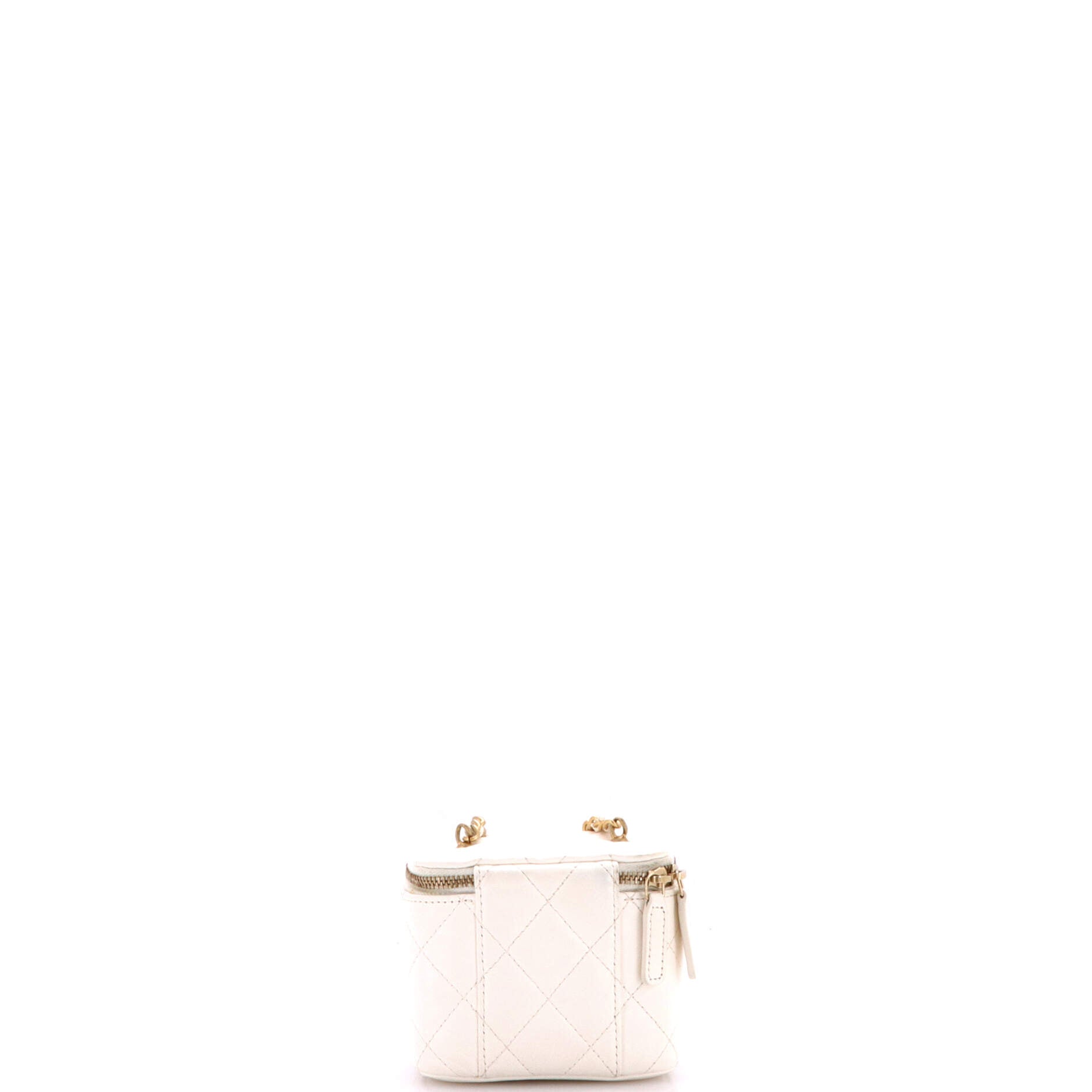 Pearl Crush Vanity Case with Chain Quilted Lambskin Mini
