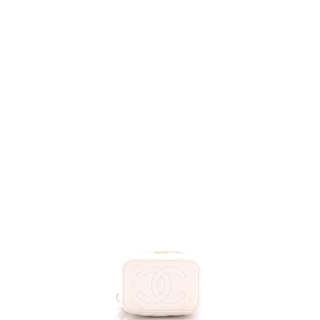 Pearl Crush Vanity Case with Chain Quilted Lambskin Mini