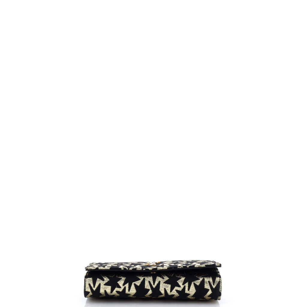 Classic Monogram Wallet on Chain Woven Fabric