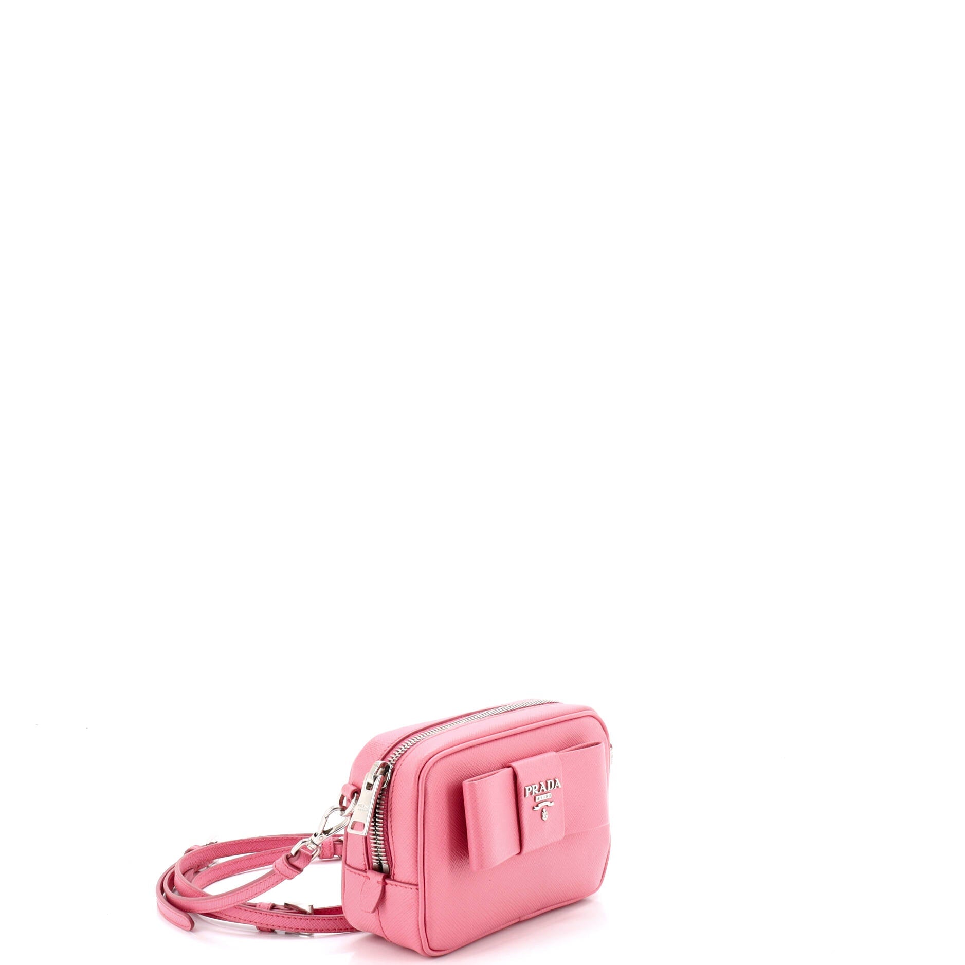 Bow Camera Crossbody Bag Saffiano Leather Mini