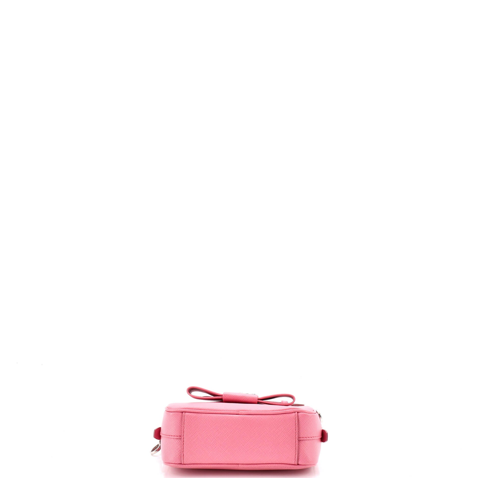 Bow Camera Crossbody Bag Saffiano Leather Mini