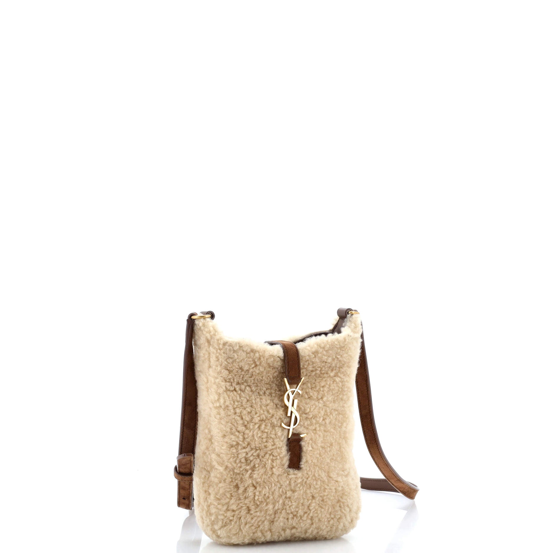 Le 5 a 7 Vertical Shoulder Bag Shearling with Suede