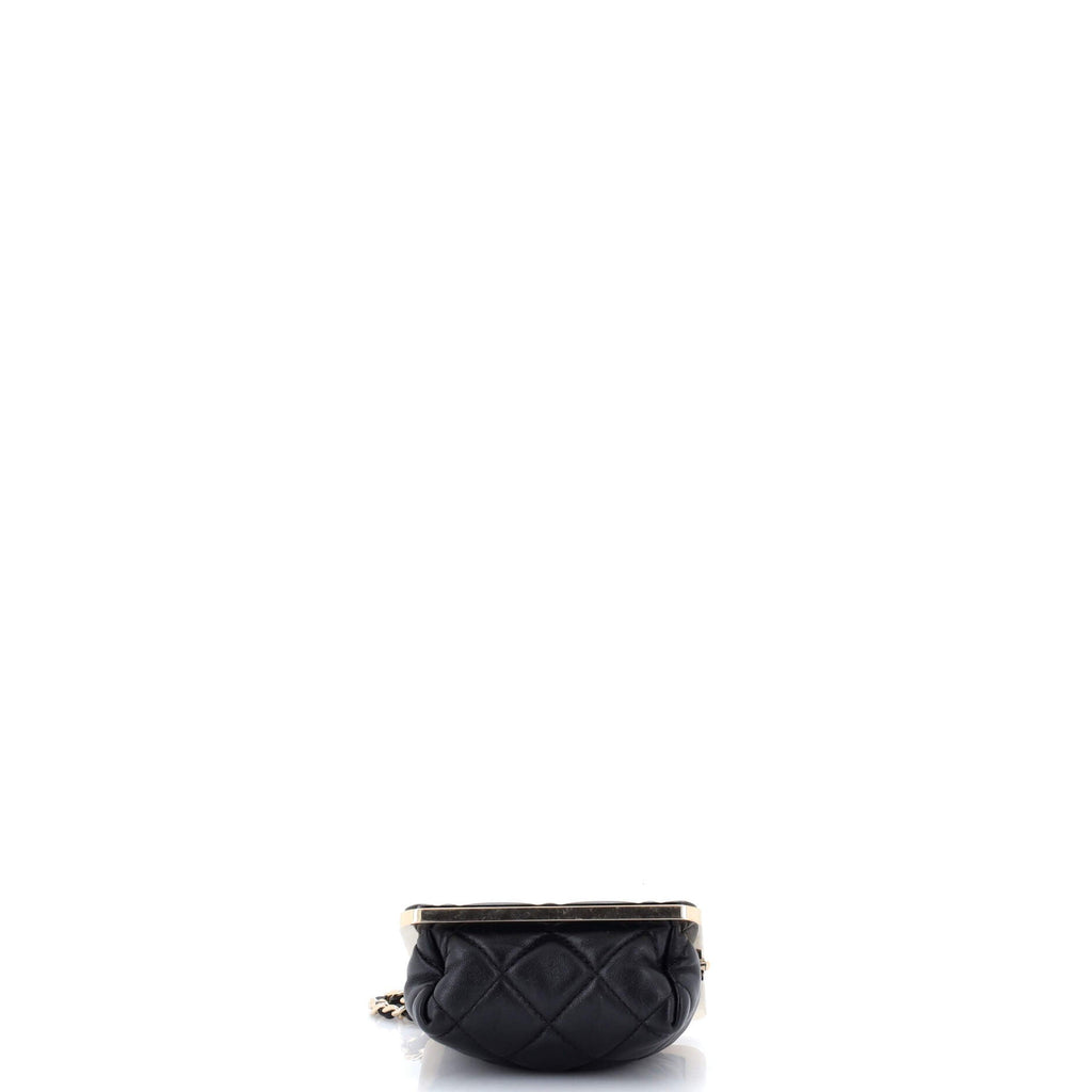 CC Frame Clutch with Chain Quilted Lambskin and Plexiglass