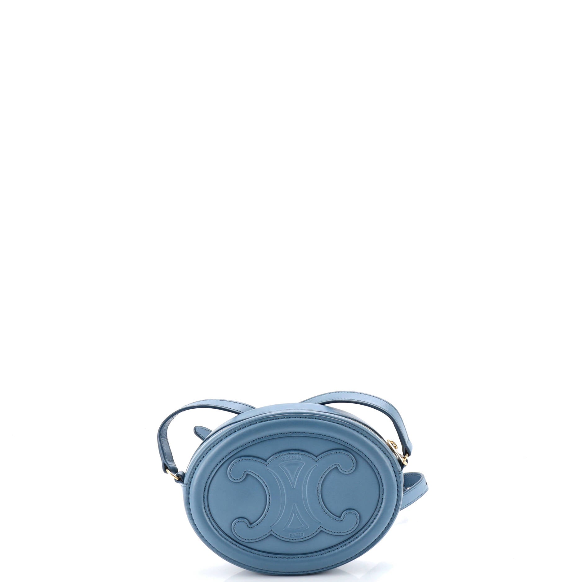 Triomphe Oval Crossbody Bag Leather Mini