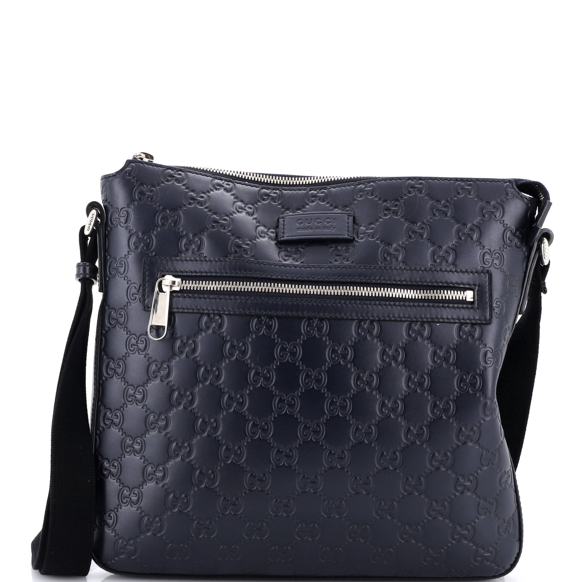 Signature Zip Messenger Bag Guccissima Leather Medium