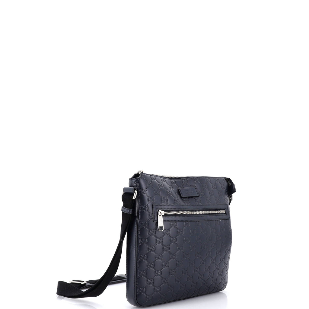 Signature Zip Messenger Bag Guccissima Leather Medium
