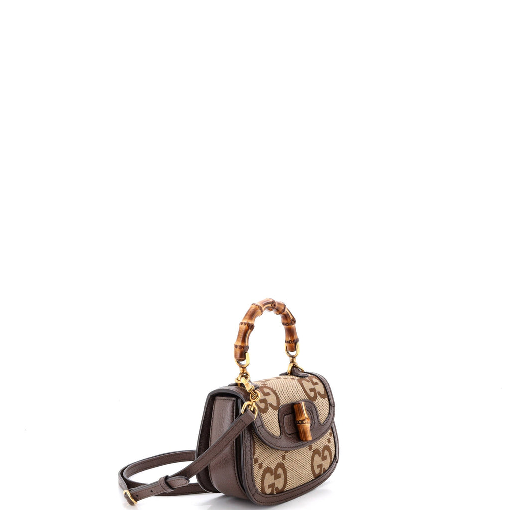 Bamboo 1947 Top Handle Bag Jumbo GG Canvas Mini