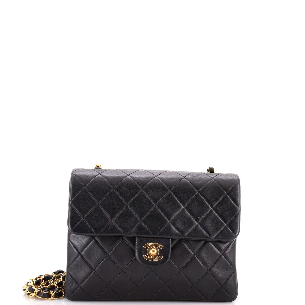 Vintage Square Classic Flap Bag Quilted Lambskin Small