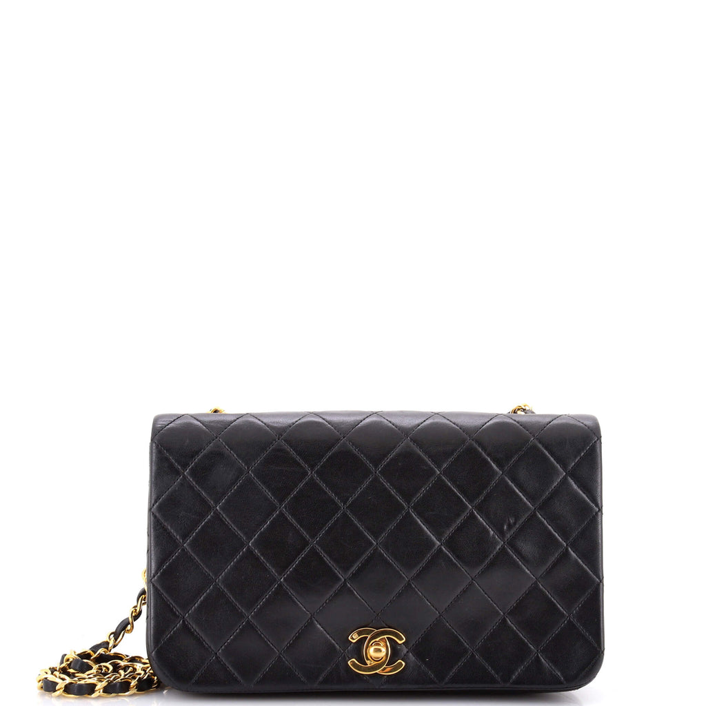 Vintage Full Flap Bag Quilted Lambskin Medium