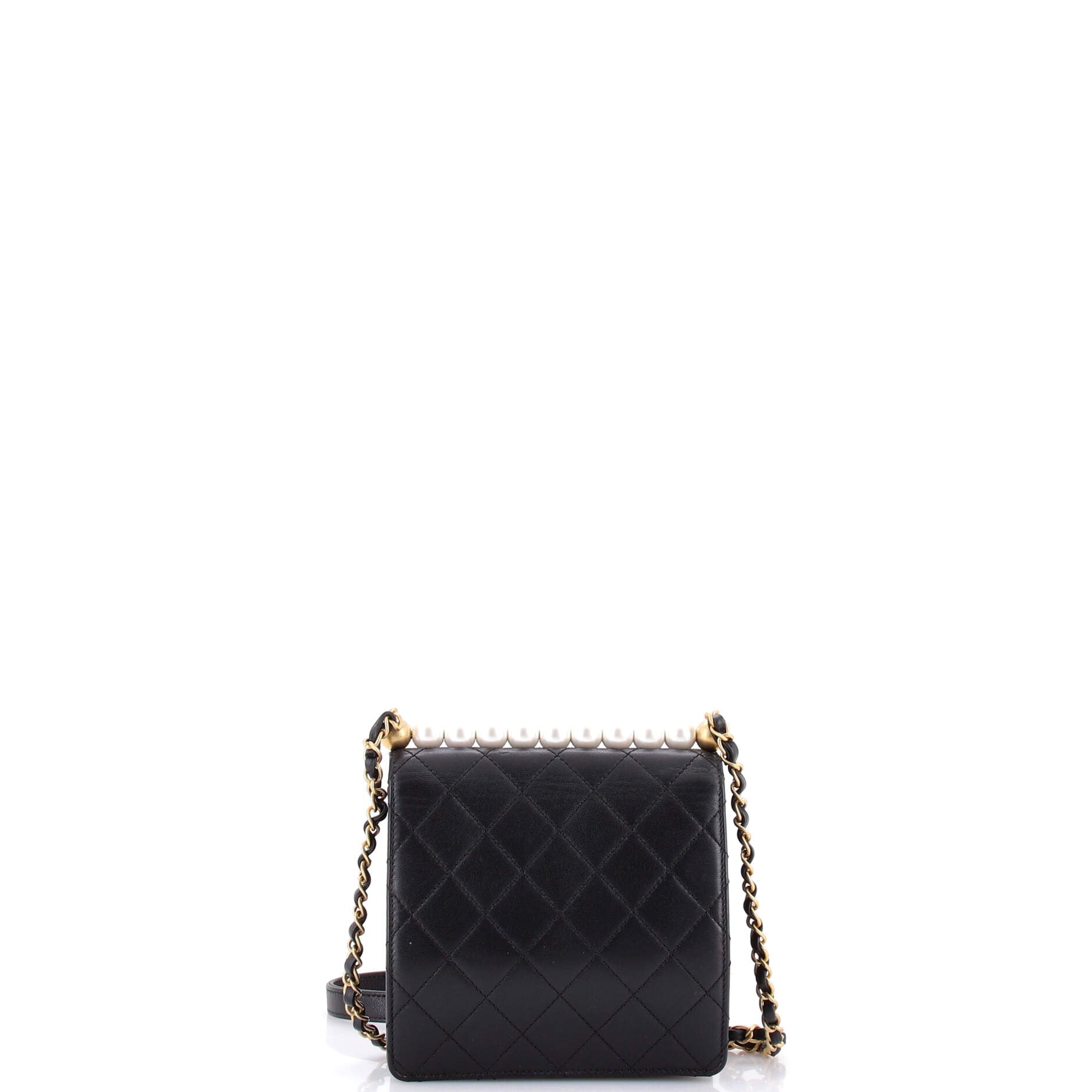 Chic Pearls Flap Bag Quilted Goatskin Mini