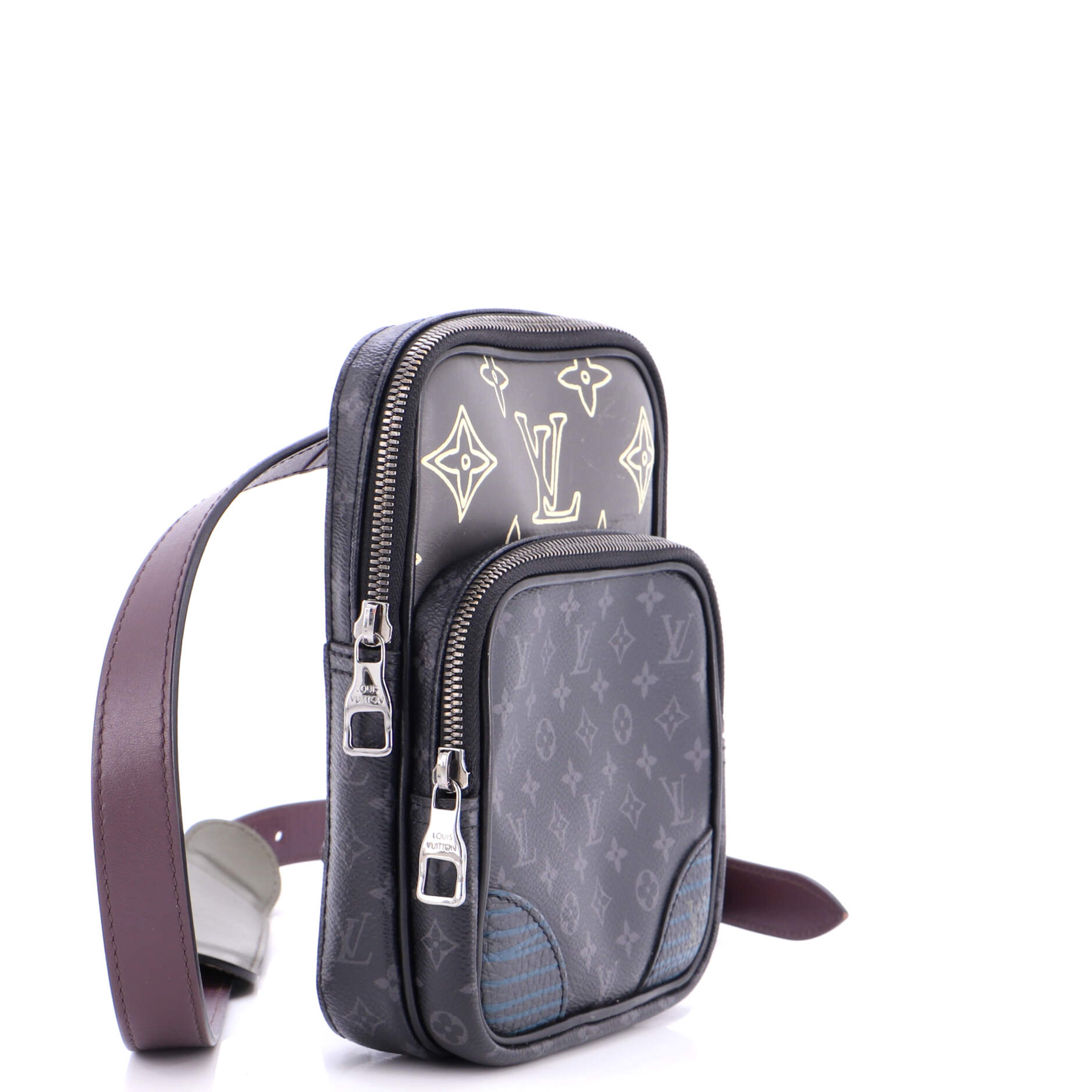 Amazone Sling Bag Patchwork Monogram Eclipse Canvas and Printed Leather