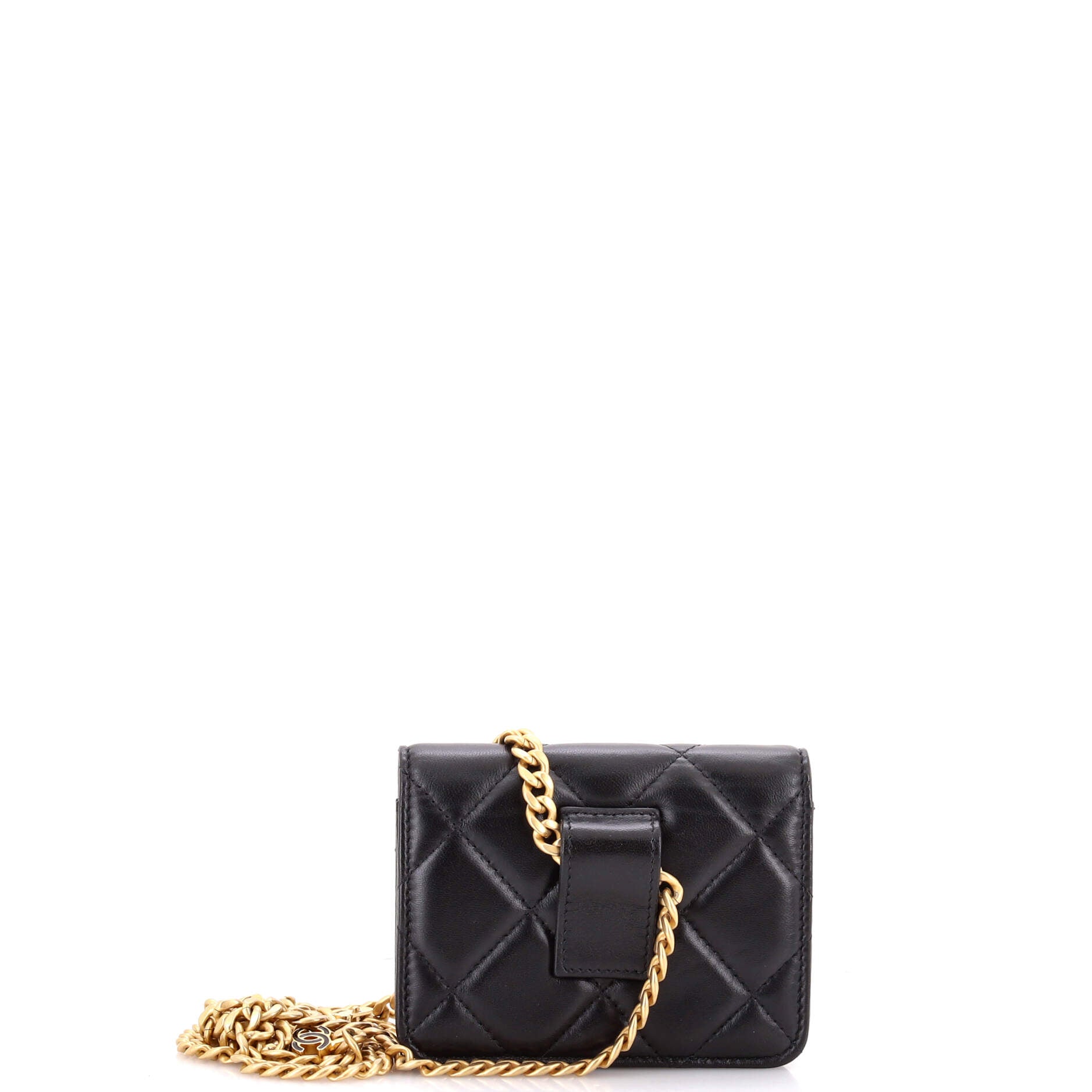 Pending CC Flap Chain Belt Bag Quilted Lambskin Mini