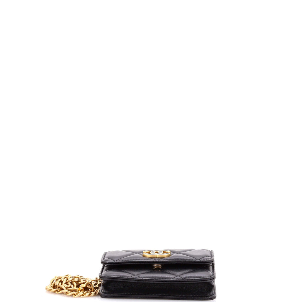 Pending CC Flap Chain Belt Bag Quilted Lambskin Mini