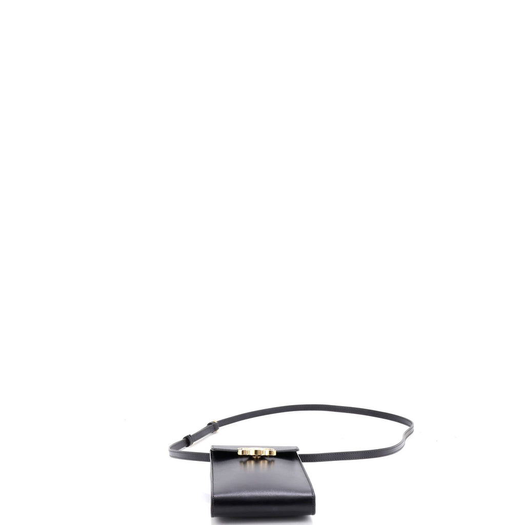 Triomphe Flap Phone Holder Crossbody Leather