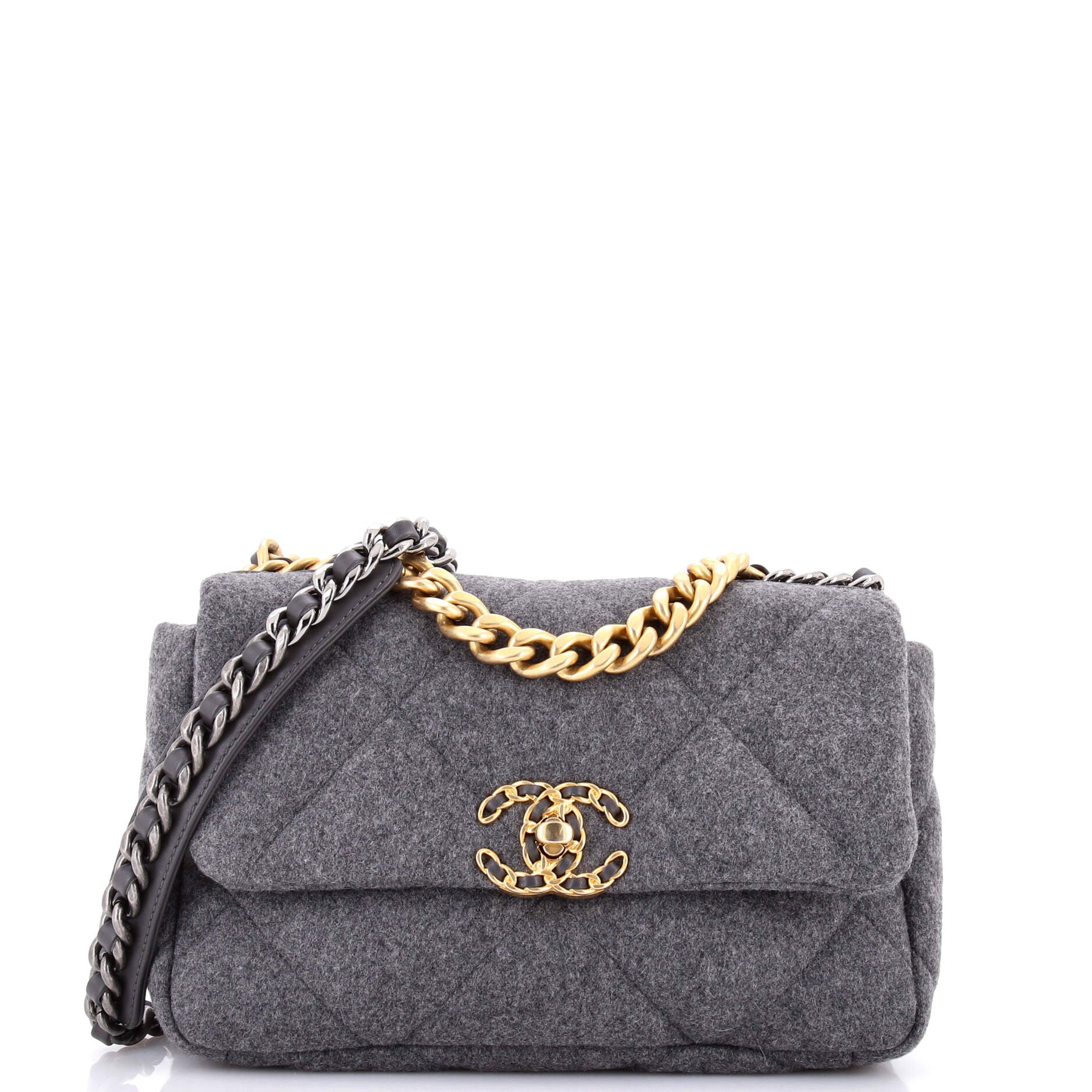19 Flap Bag Quilted Wool Medium