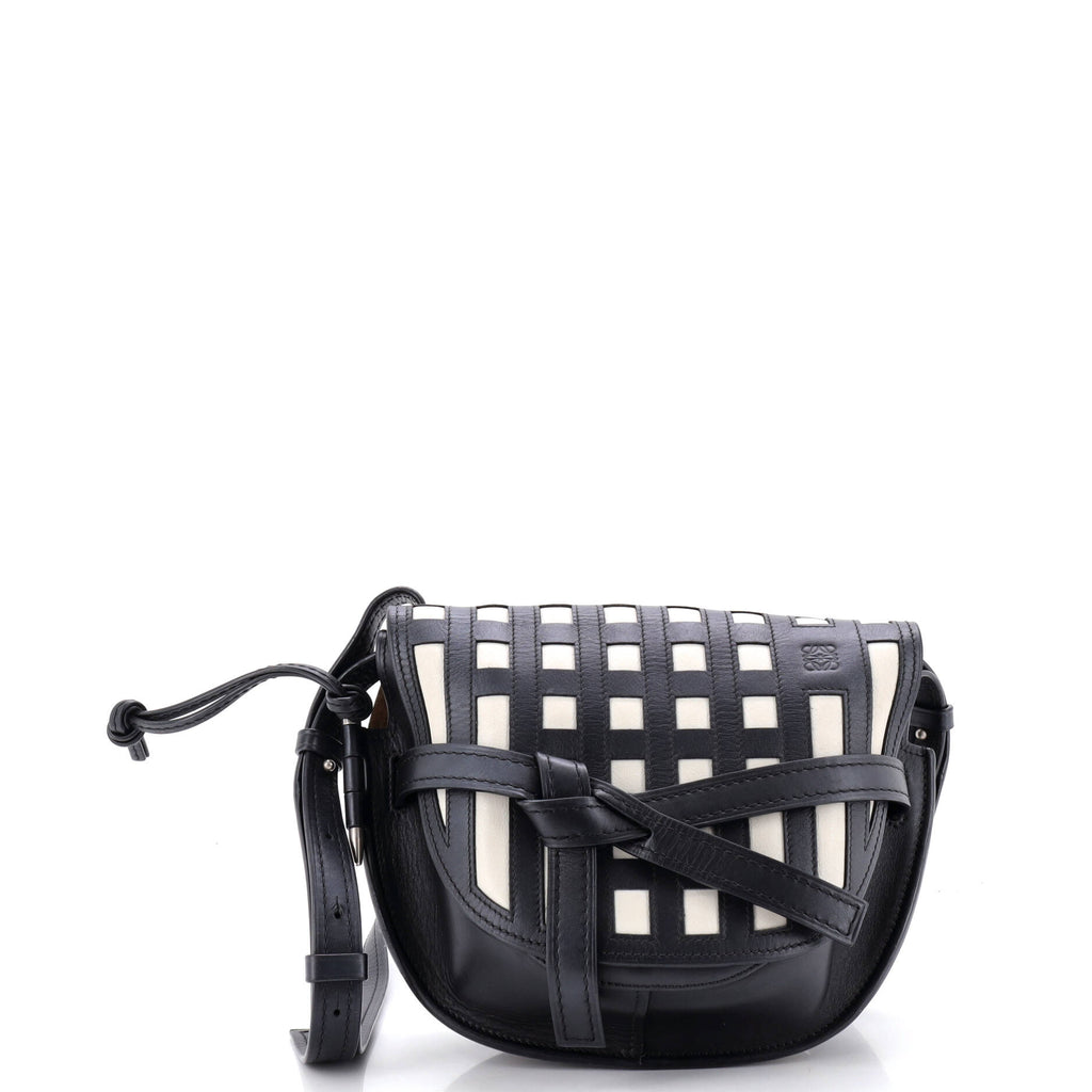 Gate Shoulder Bag Grid Leather Small