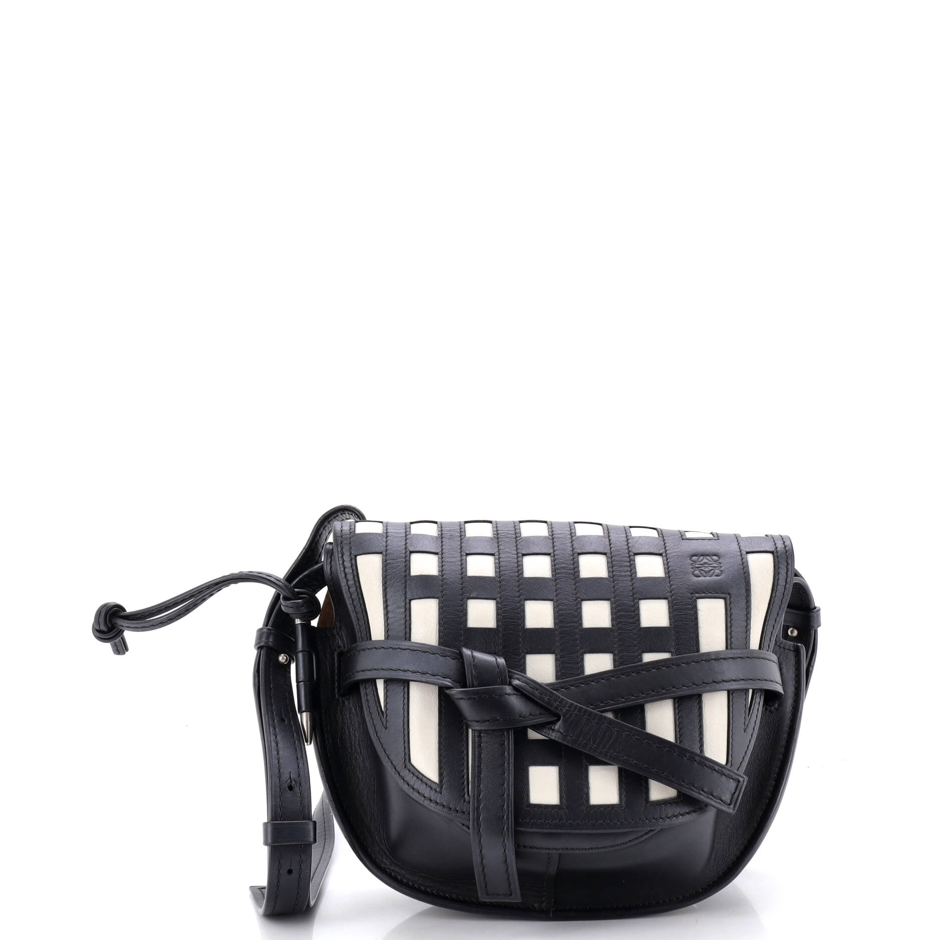Gate Shoulder Bag Grid Leather Small