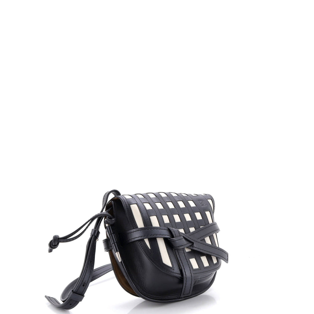 Gate Shoulder Bag Grid Leather Small