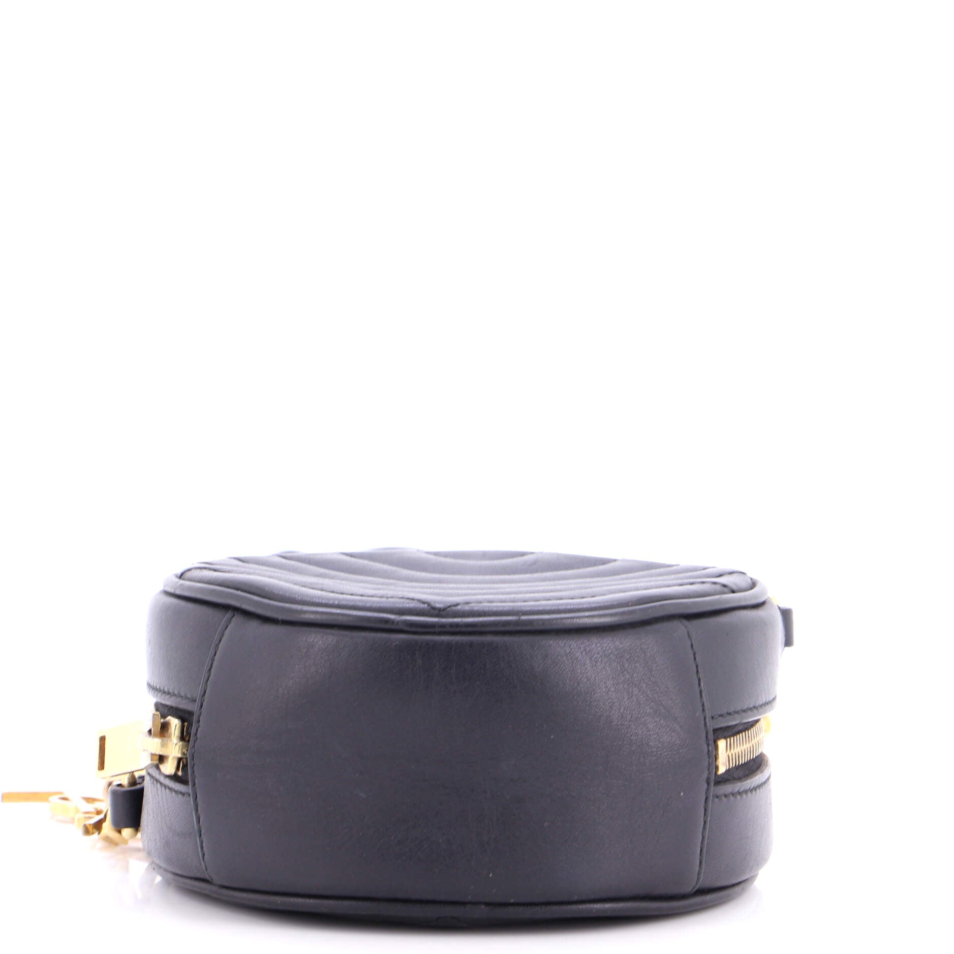 Classic Monogram Round Bubble Bag Quilted Leather Small