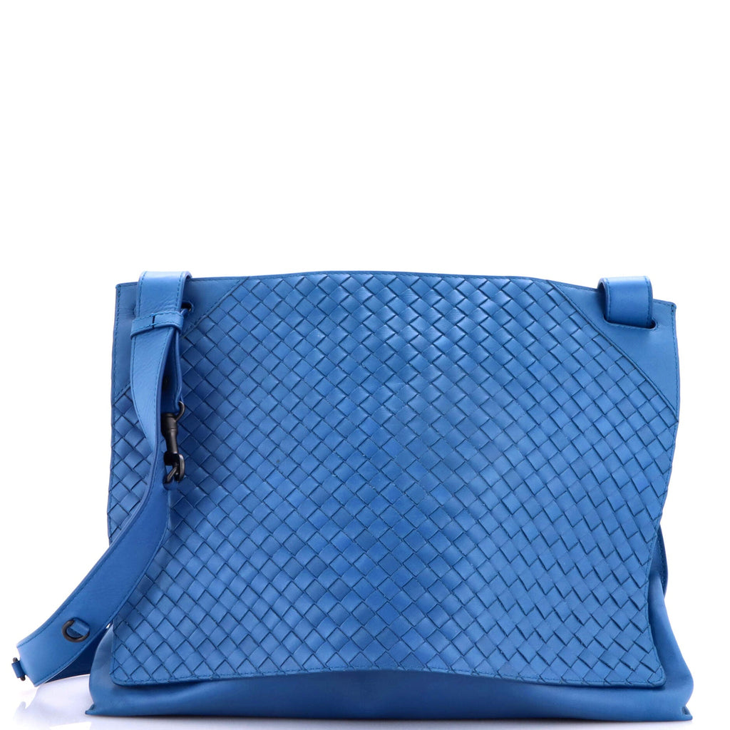 Square Panelled Messenger Bag Intrecciato Nappa Large