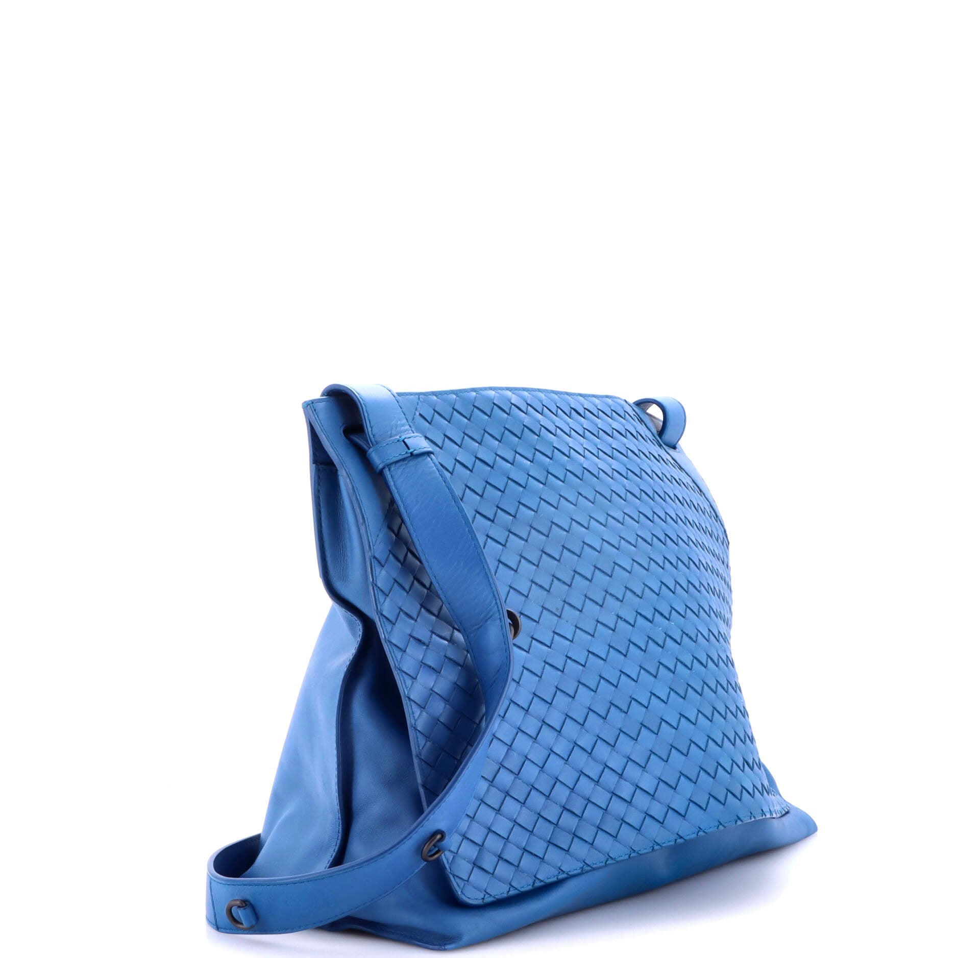 Square Panelled Messenger Bag Intrecciato Nappa Large