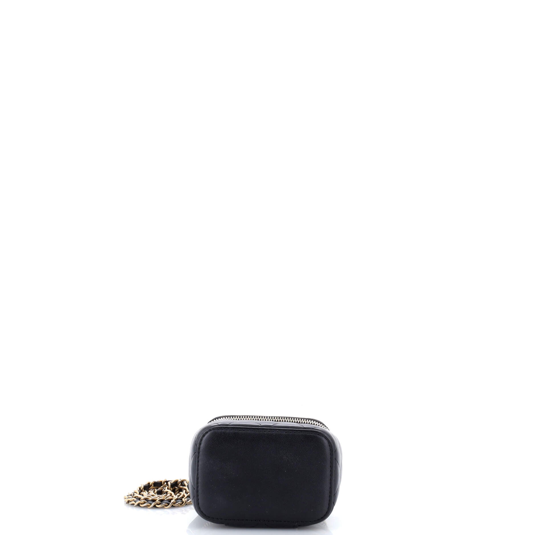 Pearl Crush Vanity Case with Chain Quilted Lambskin Mini