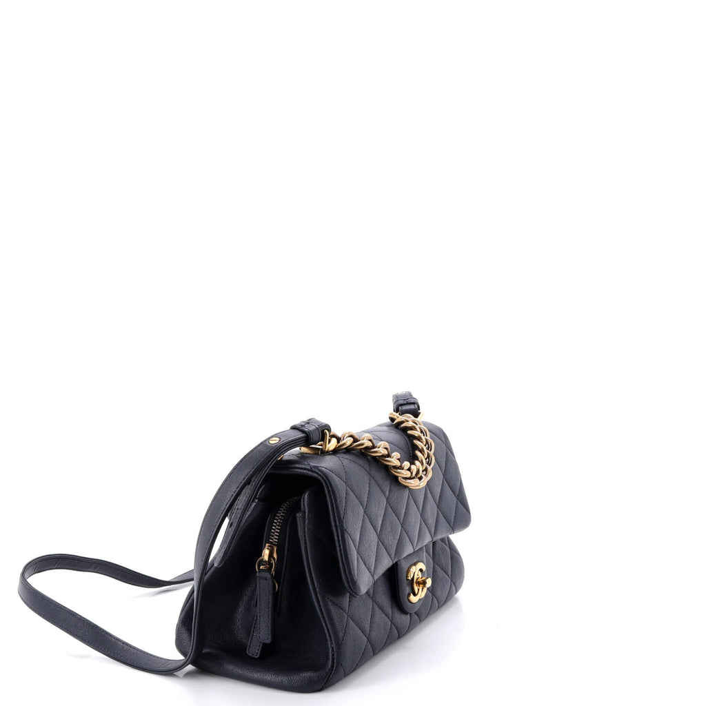 Trapezio Flap Bag Quilted Sheepskin Small