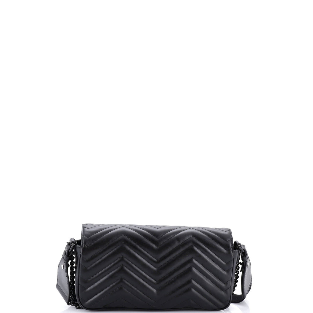 GG Marmont Monochrome Flap Bag Matelasse Leather Medium