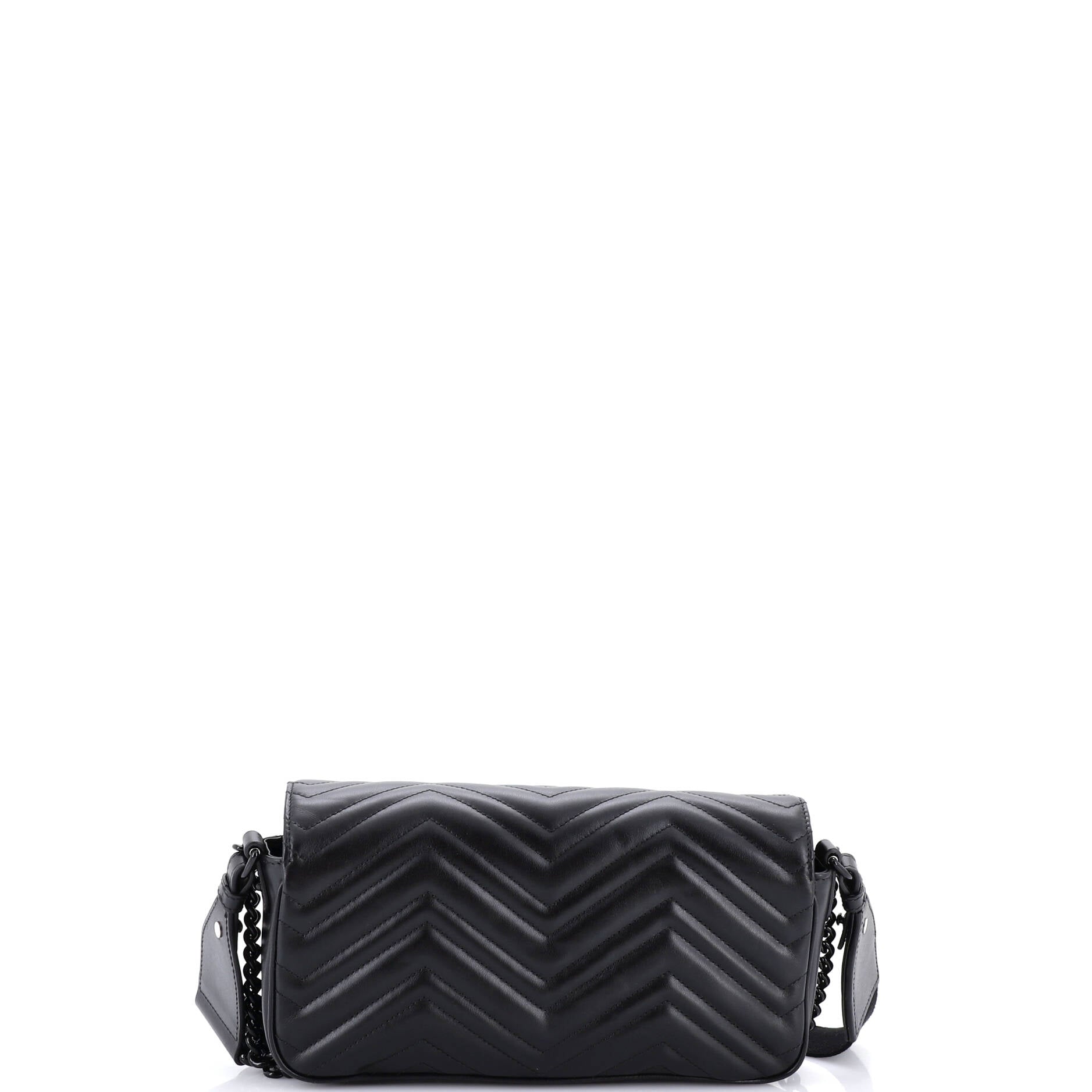 GG Marmont Monochrome Flap Bag Matelasse Leather Medium