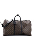 Keepall Bandouliere Bag Macassar Monogram Canvas 55