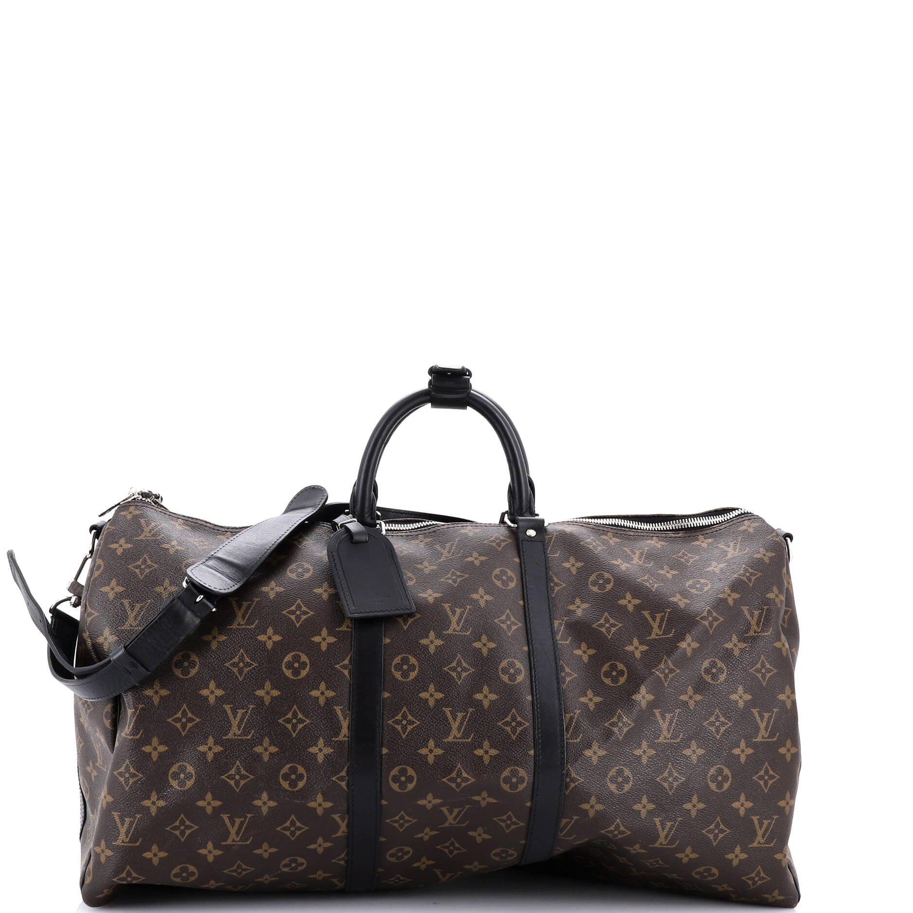 Keepall Bandouliere Bag Macassar Monogram Canvas 55